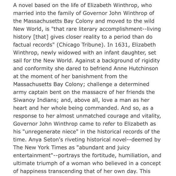 🍭 3/$10 Anya Seton: The Winthrop Woman (Paperback) - Picture 4 of 4